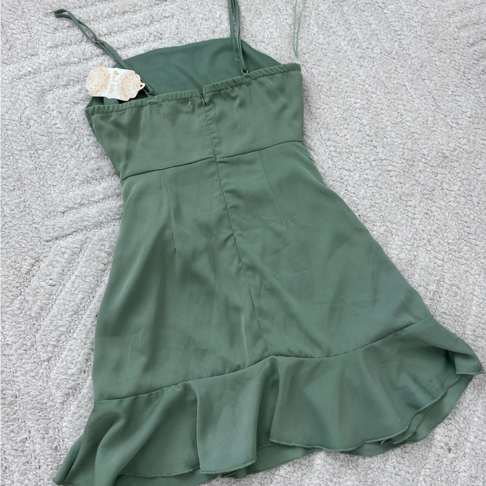NWT! Alter’d State Sage The Label Spaghetti Strap Faux Wrap Dress - Size XS - Picture 3 of 7